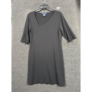 Boston Proper A-Line Dress Womens Size S Black V-Neck 3/4 Sleeves Lined Stretch